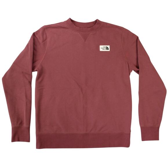 The North Face Maroon Crewneck Sweatshirt Size L Logo Patch Pullover - Picture 1 of 9